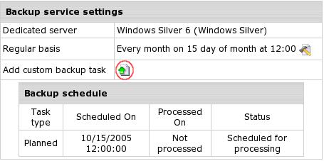 Now that you've configured scheduled backups, you can request a custom task.