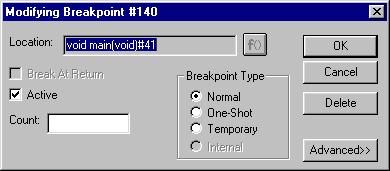 panel. 12.Click the (Breakpoint) icon next to the (Program Counter) icon.