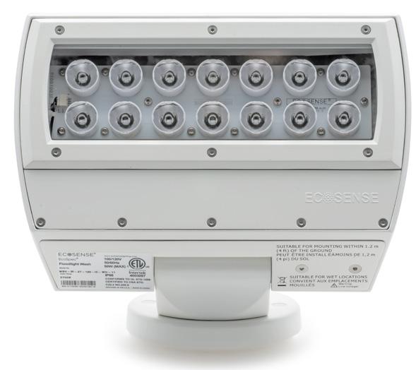 The EcoSpec Floodlight Wash offers field interchangeable optical lenses in a wide range of beam angle distributions to allow for simple optical design modifications without the need to replace the