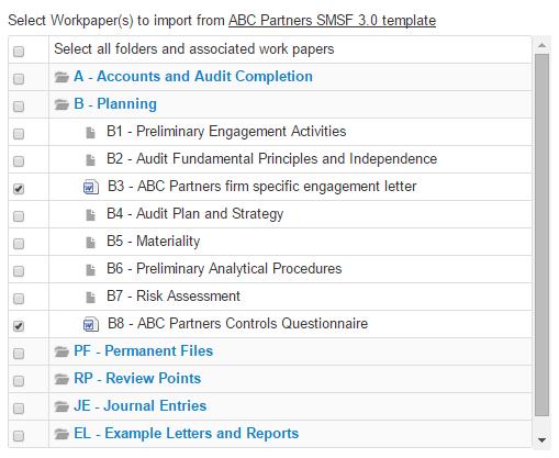 Page 6 SMSF 4.0 4. Select any specific workpapers which you want to include in your new template 5. Do not change any of the Import Settings 6. Click Import 7.