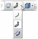 The following illustration shows the display options being accessed on the Standard toolbar when a harness assembly is active.