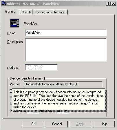 RSNETWORX FOR ETHERNET/IP GETTING RESULTS GUIDE Accessing help for a control or field To display a definition for a control or a field, click the What s This?