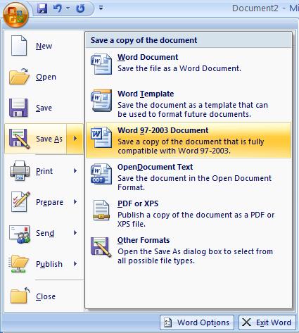 15 MS Word will automatically save your document with the suffix ( extension ).docx this simply lets your computer know that the file needs to be opened in Word 2007.