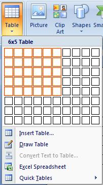 Select Insert Table from the menu that appears. 2. In the dialog box that appears, choose the number of columns and rows you want.