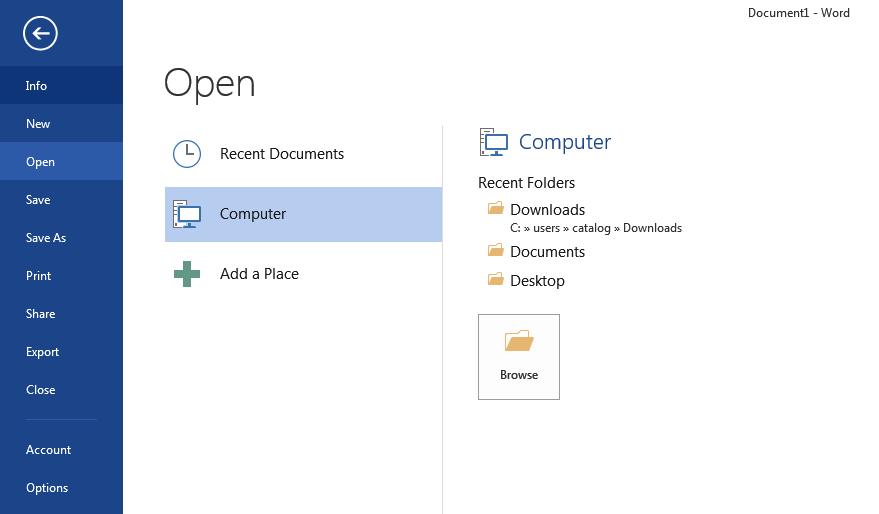 16 If you want to open up a saved document in Word: Click on the FILE Tab, then click Open.