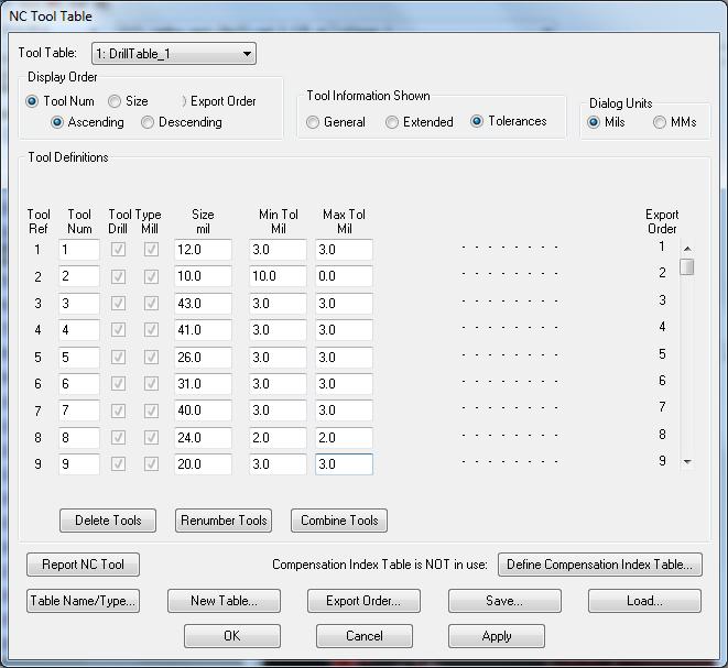 Tool Tolerances The NC Tool Table dialog (Tables > NC Tool Tables) is updated to enter and modify tool minimum and maximum