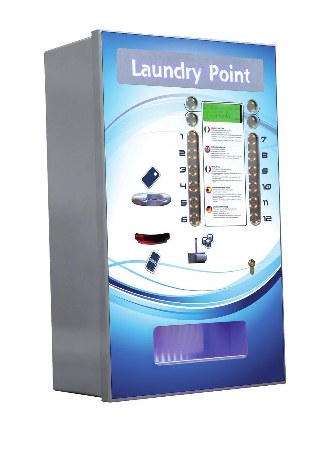 Cash Points Laundry Point A profitable choice for self-service laundrettes Designed to offer the self-service laundrettes a high-quality centralised cash point at an extremely competitive price.