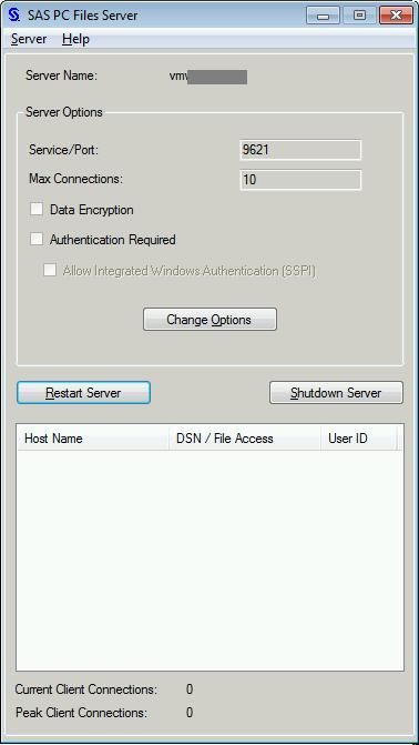 SAS PC Files Server Operating Modes 39 Figure 3.