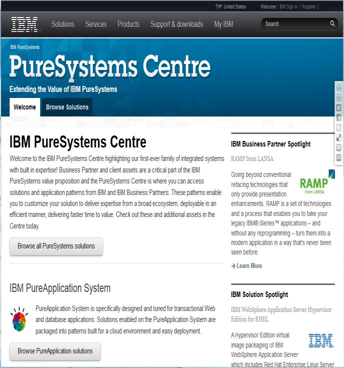 Extensibility from the broadest ecosystem is made easy New IBM PureSystems Centre: Gain access to a