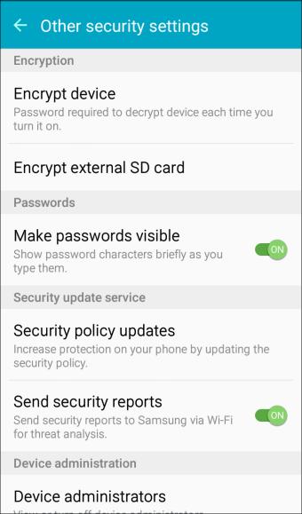 Warning: Enabling installation of third-party applications can cause your device and personal data to be more vulnerable to attacks by unknown sources. 3. Tap Other security settings.