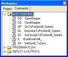 Axis Control Icon Command Levels Description OG Open