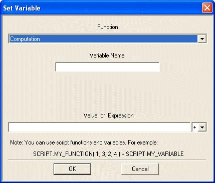 SV Set Variable to Computation 1,2,Pro Allows you to assign a value, or an expression (result of a specific computation), to a variable.