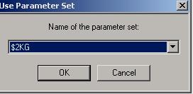 UP Use Parameter Set Pro Specifies the Parameter Set to be used.