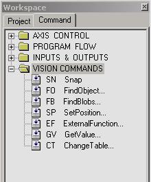 Vision Commands Vision Commands are displayed in the Command Tree when you select Options Advanced Options ViewFlex Commands.