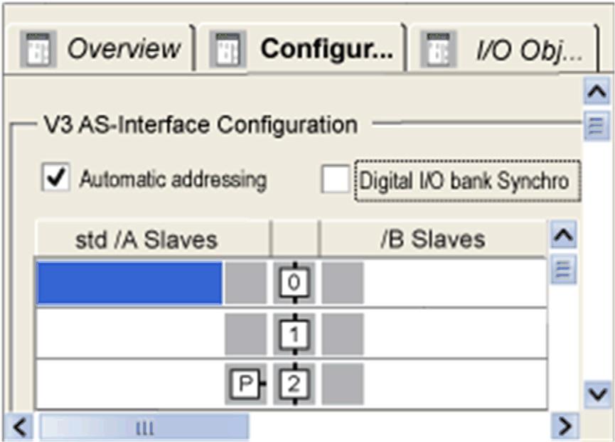AS-Interface Bus Configuration How to Modify the General Parameters of a Slave: Automatic Addressing At a Glance Each slave on an AS-Interface bus must be assigned (via configuration) a unique