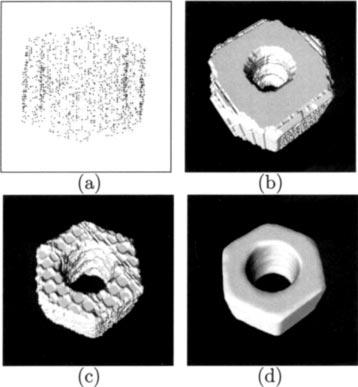 Figure 7(a) shows 3D data synthesized from CAD data for a hexagon nut.
