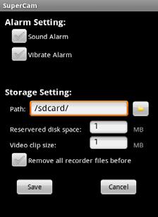 Config interface Information view Alarm setting Tick off Sound Alarm, when Video Loss/Sensor/Motion happen,trigger sound alarm; Tick off Vibrate Alarm, when Video Loss/Sensor/Motion