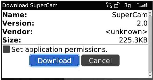 Open the browser of BlackBerry phone and enter