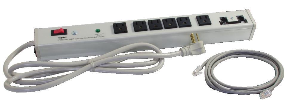 6ft Wiremold 6-Outlet Plug-In Center Unit 120v/15a Lighted Switch Computer Grade Power Strip - White 16298 15ft Wiremold 6-Outlet Plug-In Center