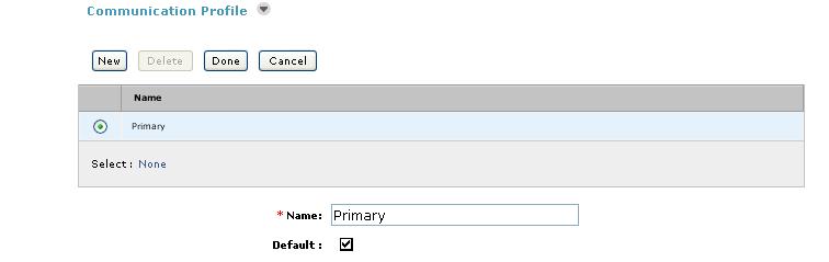 Communication Profile section Verify there is a default entry identified as the Primary profile for the new SIP user.
