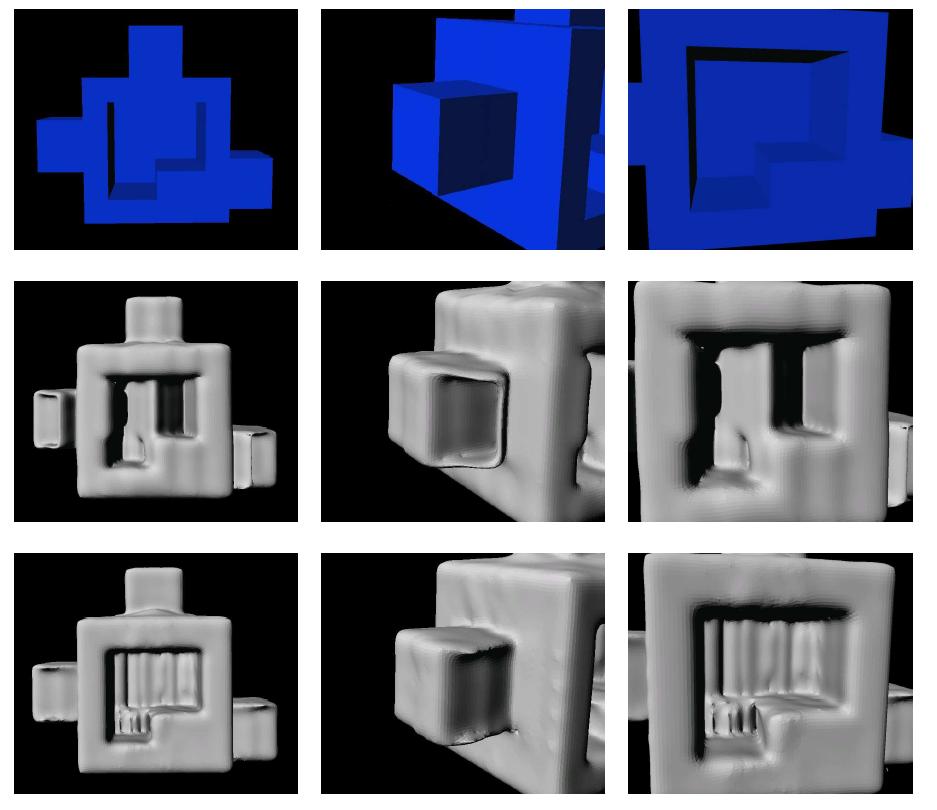 Algorithm: Step k line Virtual image shadow Light source We use this as a consistency criterion: A voxel that does project into both an image shadow AND an virtual image shadow, is marked as occupied.