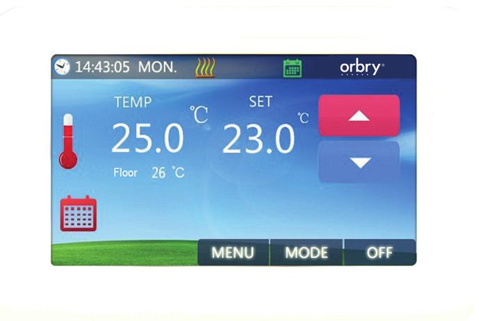 PROGRAMMING THE ORBRY SMART TOUCH Orbry Smart Touch Thermostat Interface 10 9 8 7 6 11