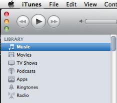 4. Bring your audio files into itunes Launch itunes. Click Music under LIBRARY. This shows your entire collection of music files. Drag the files you exported from Audacity into the itunes window.
