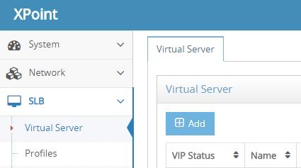 Add one virtual service To add one virtual service: Login webui