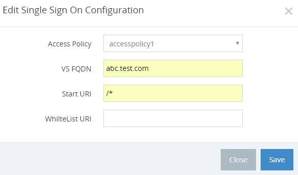 Configure SSO for virtual service To configure SSO for virtual service: Login WebUI with account admin/password Navigate to SLB -> Virtual Server Go to the row of the virtual server, Click icon in