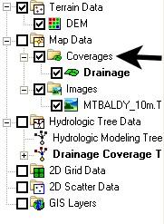 1. Right-click on the Coverages folder in the Map Data section of the Project Explorer. 2. Choose New Coverage from the pop-up menu. 3. Select Soil Type as the Coverage Type in the Properties window.