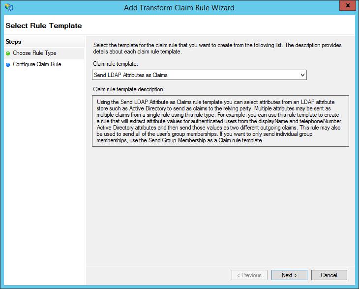 Step 2 - Configuring Claims If you selected Open the Edit Claim Rules dialog while adding a relying party, this screen will open automatically.