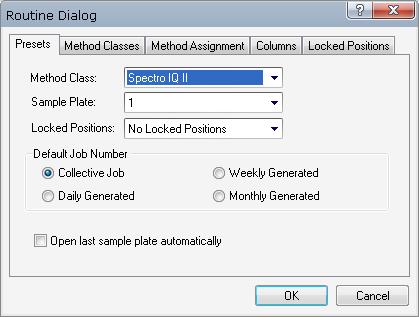If a Supervisor is logged-in, the settings for the Routine Dialog can be reached with the corresponding