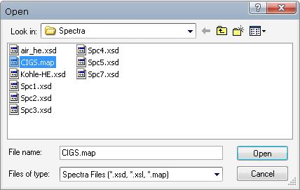 The display not contains mapping images based on concentrations. The concentrations can be exported in ASCII format with commands in the spectrum viewer window.