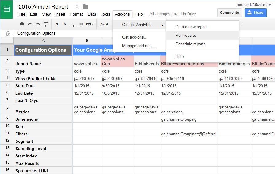 Sharing info: Google Sheets Add-on Share and use Allows you to combine results from multiple properties and