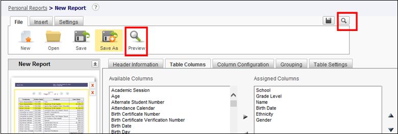 The Sortable option on this screen allows the user to change the order of the data after the report has been generated. The user will click on the column header to change the sorting.