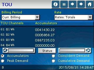 view the TOU Register Accumulations screen.