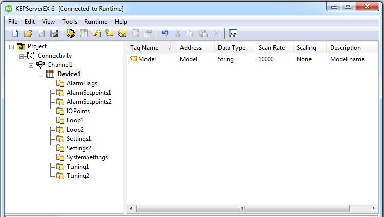 14 Automatic Tag Database Generation The utilizes the OPC server's Automatic Tag Database Generation feature by automatically creating tags through the use of a fixed database.
