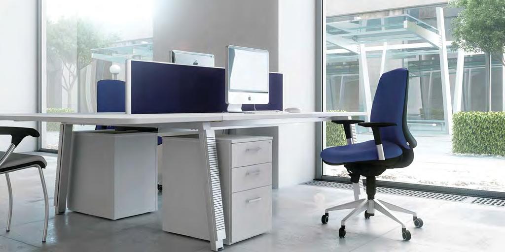 Meeting extensions are compatible with double benches and are ideal for meetings and increasing the user s desk space without the need for leg supports.