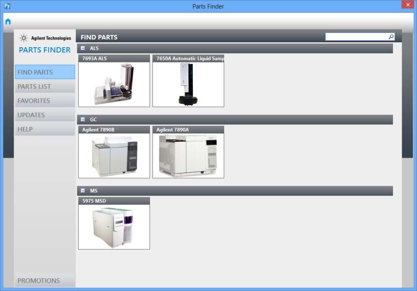 Agilent Parts Finder Quickly locate the part number
