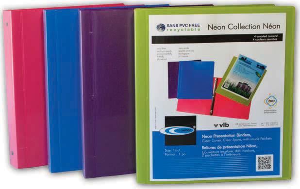 NEON Collection 45 Neon Presentation Binders, Clear Cover, Clear
