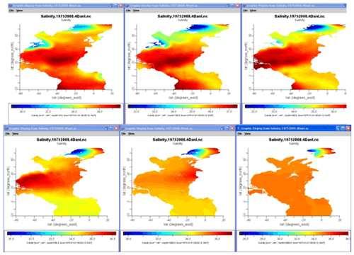 EADATANET 8 sur 26 20/02/2012 16:15 Figure 2. Example of Salinity fields for 1975-2008 at different levels.