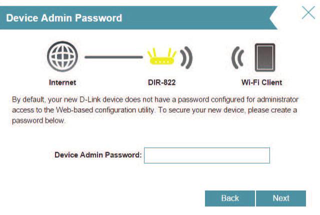 Section 3 - Configuration In order to secure your DIR-822, enter a new Admin Password.