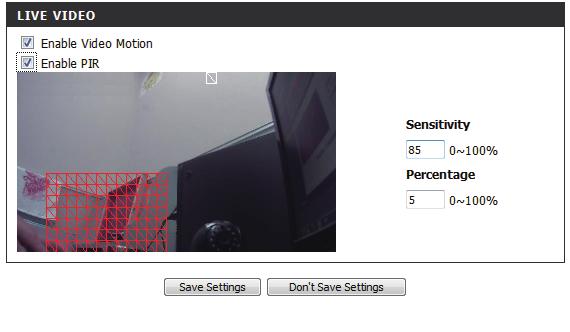 Enable PIR: Select this box to enable Passive Infrared detection.