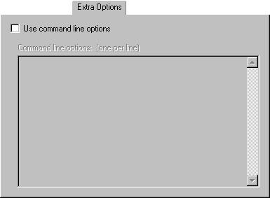Debugger options Extra Options The Extra Options page provides you with a command line interface to C-SPY.