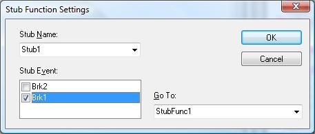 Reference information on the C-SPY hardware debugger drivers Stub Function Settings dialog box The Stub Function Settings dialog box is available from the Emulator menu.
