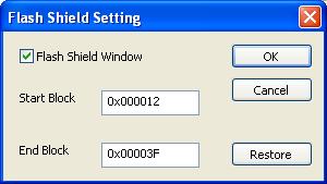 Additional information on C-SPY drivers Restore Resets the flags to the values they had when you opened the dialog box.