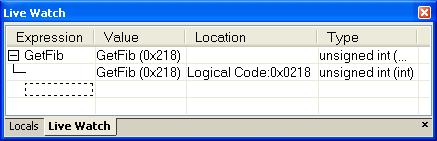 Variables and expressions Options Displays the IDE Options dialog box where you can set various options, for example the Update interval option.