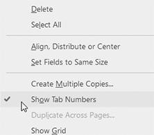FORM TAB ORDER Use these steps to enable the tabbing order from one field to the next 1.