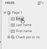 Click on the FIELDS arrow in the Tools Pane on the right side of the screen 4.