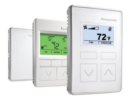 models available Display options include room temperature, room temperature setpoint, fan-speed, occupancy mode, occupancy override mode, occupancy override duration, system status and